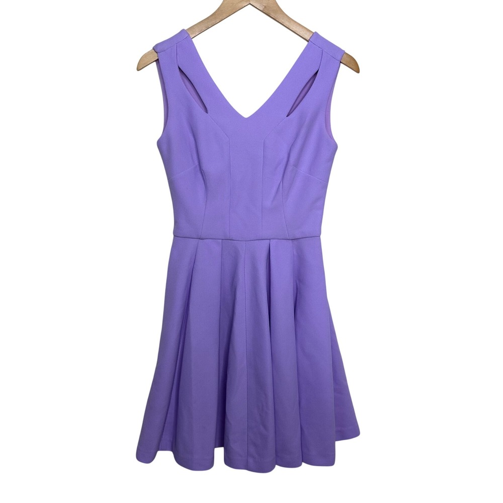 Betsey Johnson Cutout Fit&Flare Pleated Skater Dress size 2 Lilac Purple